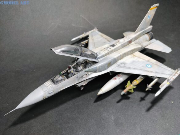 Aires exhaust nozzle fitted to the 1/48 F-16D Block 52+ Advanced model.