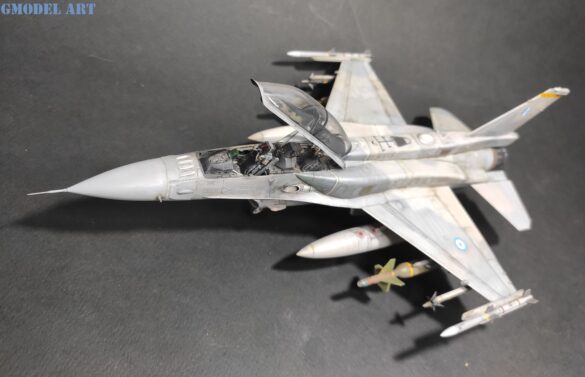 Aires exhaust nozzle fitted to the 1/48 F-16D Block 52+ Advanced model.
