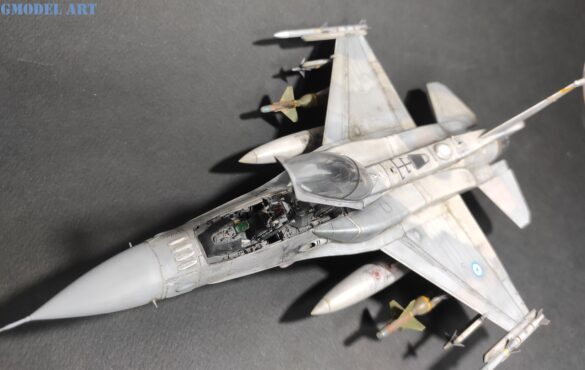 Aires exhaust nozzle fitted to the 1/48 F-16D Block 52+ Advanced model.