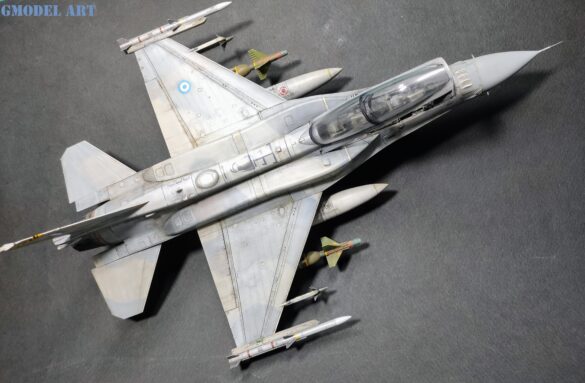 Aires exhaust nozzle fitted to the 1/48 F-16D Block 52+ Advanced model.