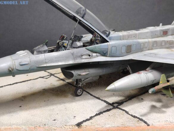 Converting the Tamiya F-16C fuselage into a Hellenic Air Force F-16D Block 52+ Advanced.