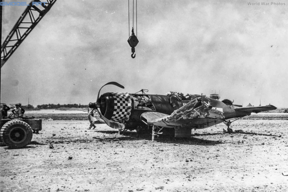 Abandoned F4U Corsair at a Pacific Island airfield after World War II