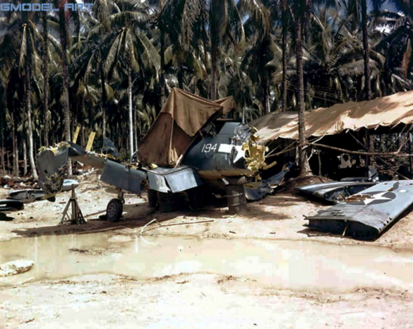 Abandoned F4U Corsair at a Pacific Island airfield after World War II