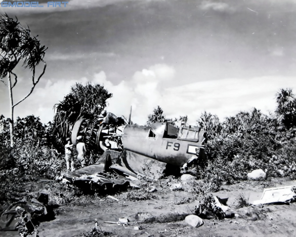 World War II Allied aircraft graveyard on a Pacific island
