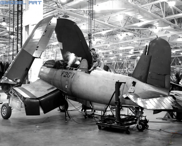 F2G Super Corsair: Goodyear’s Ultimate Fighter Goodyear F2G Super Corsair assembly line at Akron Ohio