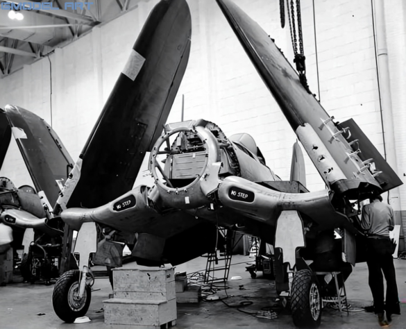 F2G Super Corsair: Goodyear’s Ultimate Fighter Goodyear F2G Super Corsair assembly line at Akron Ohio