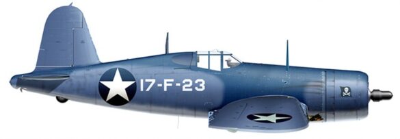 Comparison of factory and field-repainted VF-17 F4U-1 Birdcage Corsair camouflage patterns