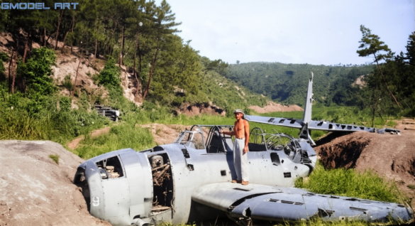 World War II aircraft weathered by tropical climate and sea air