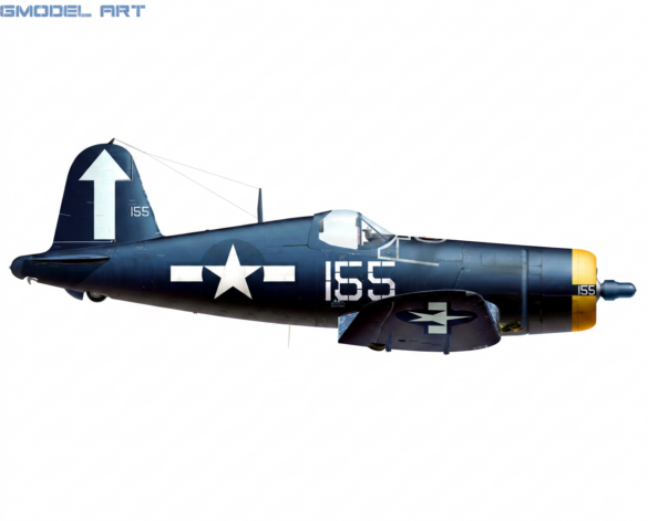 USS Bunker Hill (CV-17), 1944–1945 8 F4u-1D Corsair No 155 flown by Lieutenant Wilbert Beads Popp February 1945, 2 Kills VF-84 USS Bunker Hill (CV-17)