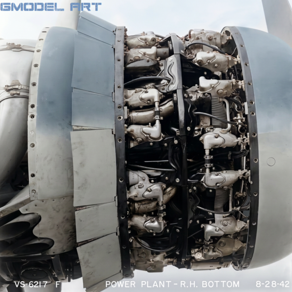 F4U-1 Corsair engine compartment with cowling panels removed"