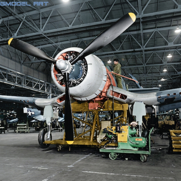Early Vought F4U-1 Birdcage Corsair on the Vought production line"
