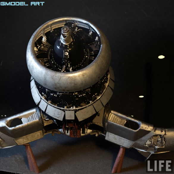 F4U-1 Corsair engine compartment with cowling panels removed"