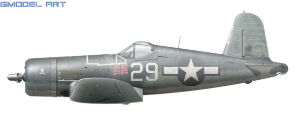 F4U-1A Corsair BuNo 55995 White 29 flown by Ira Kepford over Bougainville