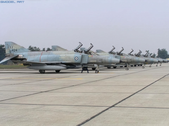 F-4E Phantom II SRA 68-0424 HAF with one-piece windshield at Larissa Air Base
