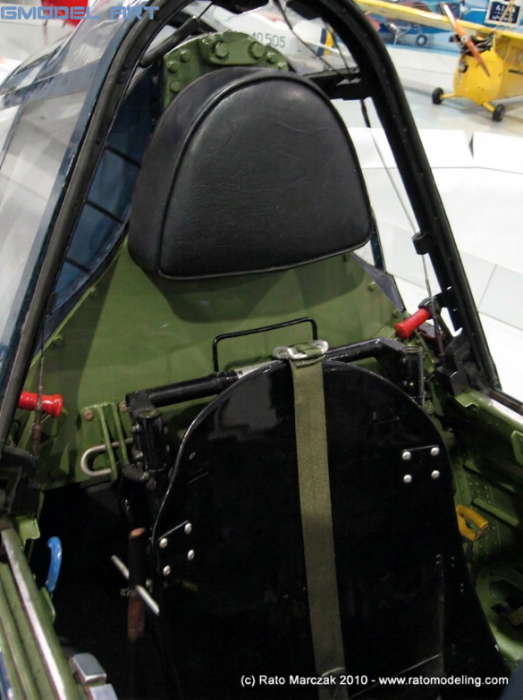 Early F4U-1 Corsair cockpit with gunsight and armor