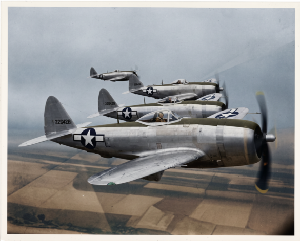 P-47 Thunderbolt production line Firefly .COLORIZE THIS ORIGINAL BLACK AND WHITE PHOTOGRAPH OF THE REPUBLIC P 47 THUNDERBOLT P 873074