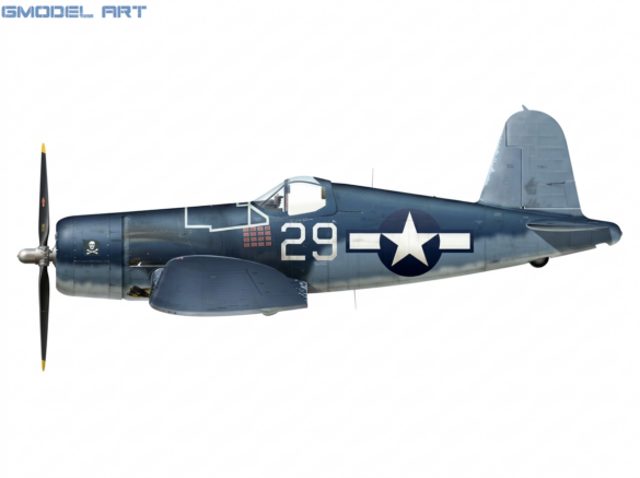 Ira C. Kepford beside his F4U-1A Corsair White 29 of VF-17 Jolly Rogers