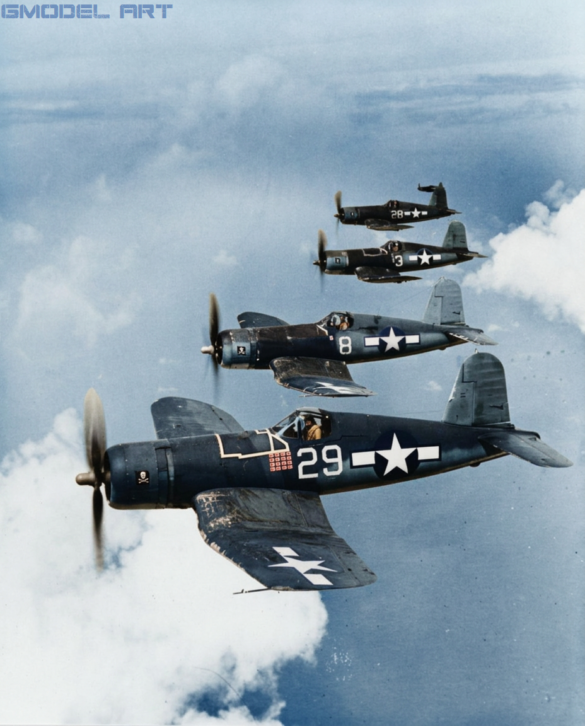 Ira Kepford taxis F4U-1A Corsair BuNo 55995 at Bougainville