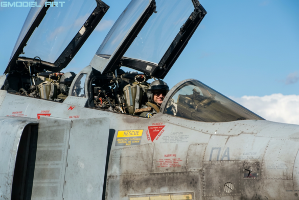 F-4E Phantom II SRA 68-0424 HAF showing its rare one-piece windshield at Larissa Air Base in 2005