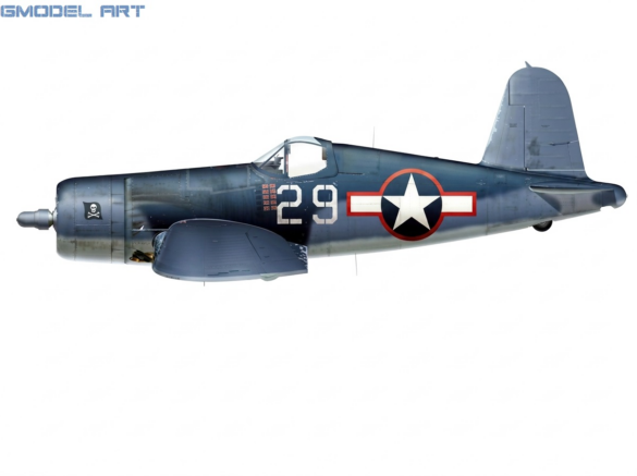 Ira C. Kepford beside his F4U-1A Corsair White 29 of VF-17 Jolly Rogers
