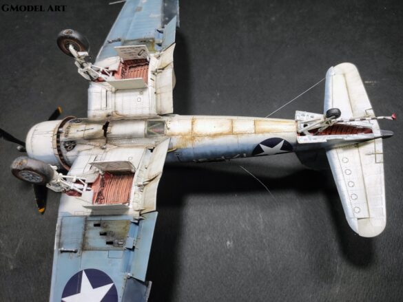 Detailed 1:48 scale F4U-1 Corsair Birdcage model representing VF-17 17-F-31, built with Tamiya, Aires, ICM and Eduard components and displayed on a U.S. Navy aircraft carrier deck.