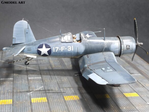 F4U-1 Corsair, F4U-1 Birdcage, Vought F4U-1 Corsair, VF-17, 17-F-31, Jolly Rogers, Tamiya 1:48, Tamiya Corsair, Aires 4225, ICM 48083, Eduard carrier deck, USS Bunker Hill, CV-17, Corsair scale model, US Navy aircraft, Pacific War aircraft, WWII aircraft modeling, scale modeling, 1:48 aircraft, Corsair diorama
