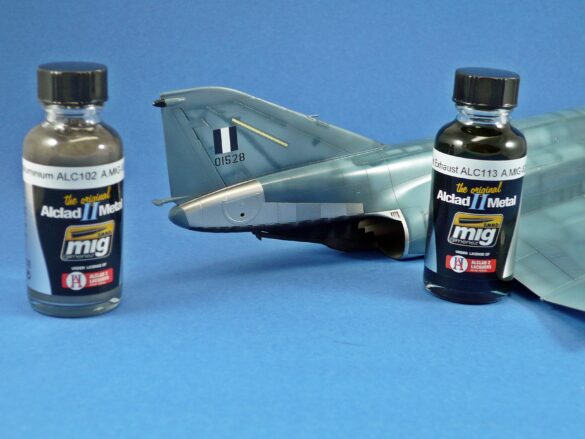 Hellenic Air Force F-4E Phantom II of 337 Squadron in Aegean Blue camouflage, 1995, 1:48 scale model by Hasegawa.