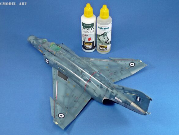 Hellenic Air Force F-4E Phantom II of 337 Squadron in Aegean Blue camouflage, 1995, 1:48 scale model by Hasegawa.