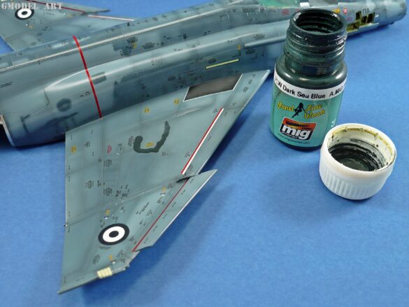 Hellenic Air Force F-4E Phantom II of 337 Squadron in Aegean Blue camouflage, 1995, 1:48 scale model by Hasegawa.
