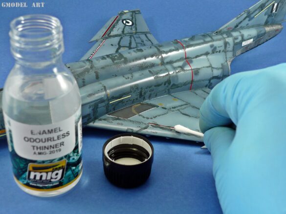 Hellenic Air Force F-4E Phantom II of 337 Squadron in Aegean Blue camouflage, 1995, 1:48 scale model by Hasegawa.