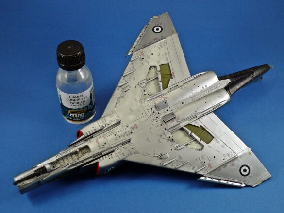 Hellenic Air Force F-4E Phantom II of 337 Squadron in Aegean Blue camouflage, 1995, 1:48 scale model by Hasegawa.