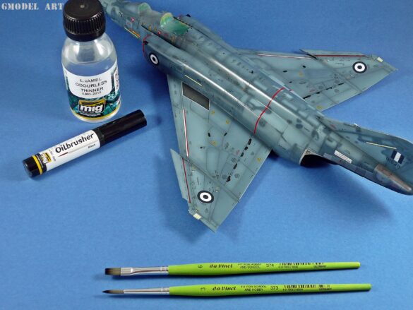 Hellenic Air Force F-4E Phantom II of 337 Squadron in Aegean Blue camouflage, 1995, 1:48 scale model by Hasegawa.