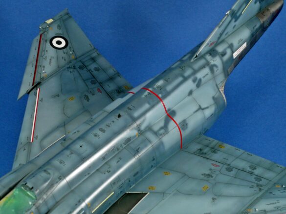 Hellenic Air Force F-4E Phantom II of 337 Squadron in Aegean Blue camouflage, 1995, 1:48 scale model by Hasegawa.