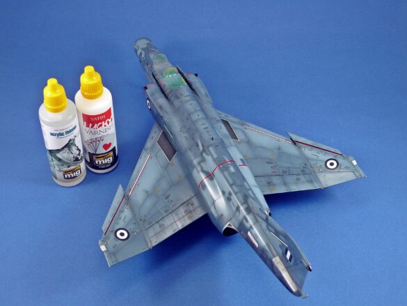 Hellenic Air Force F-4E Phantom II of 337 Squadron in Aegean Blue camouflage, 1995, 1:48 scale model by Hasegawa.
