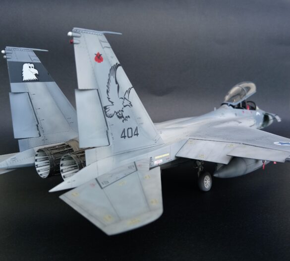 f-15b-baz-metallic-finish-engine-detail.jpg Metallic finish and engine area of the Israeli F-15B Baz scale model