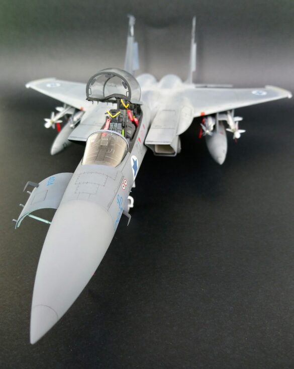 F-15B Baz Metallic Finish and Engine Details Metallic finish and engine area of the Israeli F-15B Baz scale model