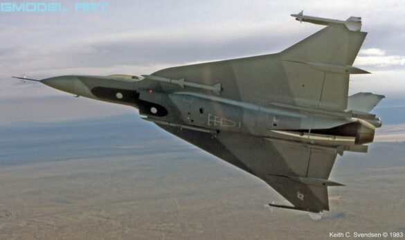 F-16XL experimental fighter in a test camouflage scheme