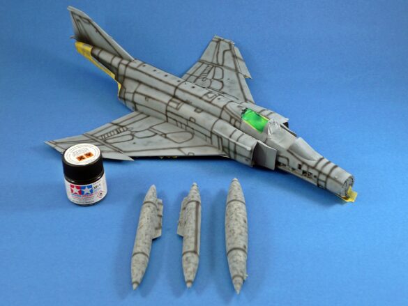Hellenic Air Force F-4E Phantom II of 337 Squadron in Aegean Blue camouflage, 1995, 1:48 scale model by Hasegawa.