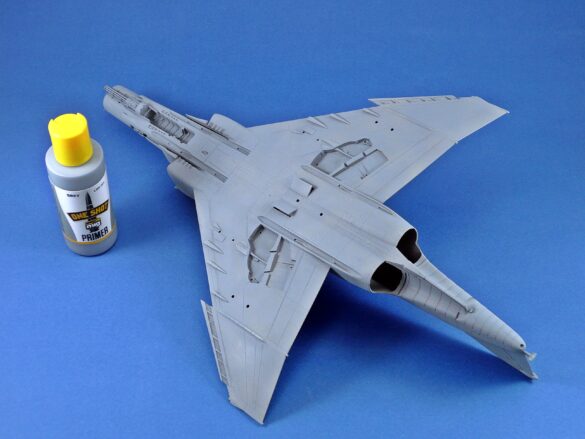 Hellenic Air Force F-4E Phantom II of 337 Squadron in Aegean Blue camouflage, 1995, 1:48 scale model by Hasegawa.