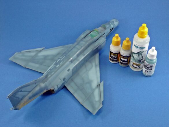 Hellenic Air Force F-4E Phantom II of 337 Squadron in Aegean Blue camouflage, 1995, 1:48 scale model by Hasegawa.