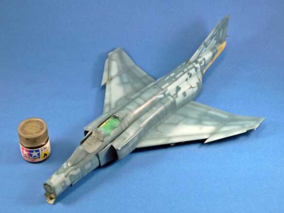 Hellenic Air Force F-4E Phantom II of 337 Squadron in Aegean Blue camouflage, 1995, 1:48 scale model by Hasegawa.