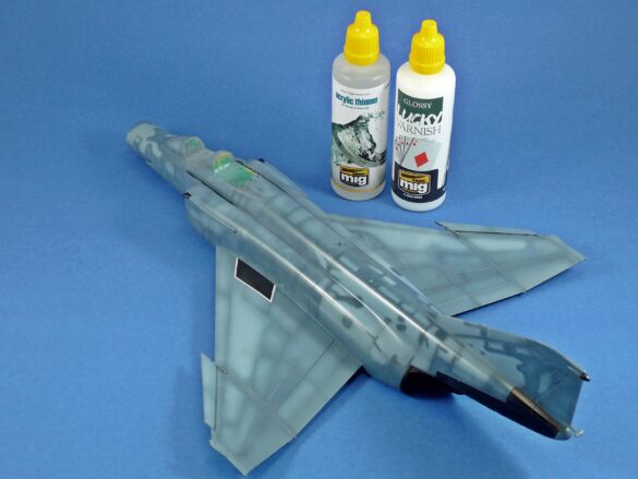 Hellenic Air Force F-4E Phantom II of 337 Squadron in Aegean Blue camouflage, 1995, 1:48 scale model by Hasegawa.