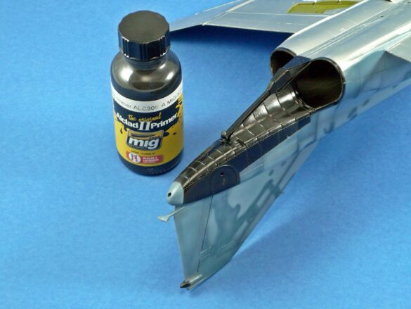 Hellenic Air Force F-4E Phantom II of 337 Squadron in Aegean Blue camouflage, 1995, 1:48 scale model by Hasegawa.