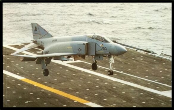 U.S. Navy F-4S Phantom II in experimental four-color Heater-Ferris camouflage