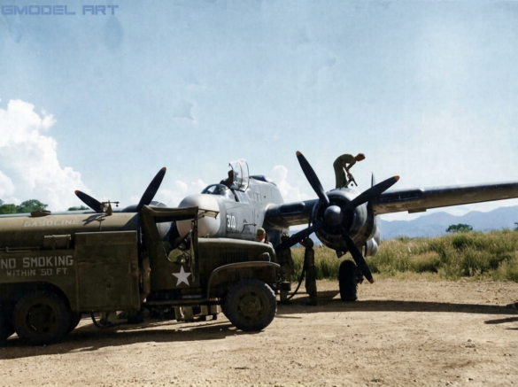 P-61 Black Widow: History, Variants, Combat Units & Modeling Guide P-61A 42-5505 of the 419th Night Fighter Squadron on Guadalcanal is refueled for another mission June 1944