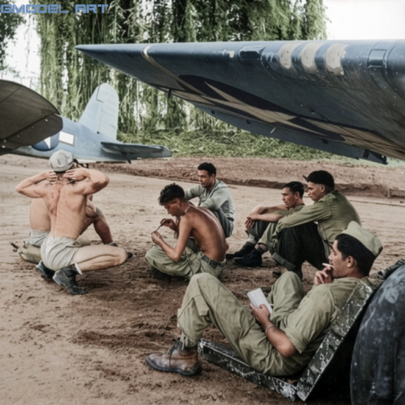 Vought F4U-1A Corsair "Big Hog" No. 1 (BuNo 17649), the personal aircraft of Lt. Cmdr. John T. "Tommy" Blackburn, VF-17 Jolly Rogers, Solomon Islands, 1943.