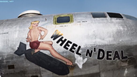 Boeing B-29 Superfortress WWII Pacific bomber on Tinian airfield
