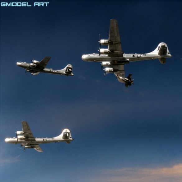 Boeing B-29 Superfortress WWII Pacific bomber on Tinian airfield