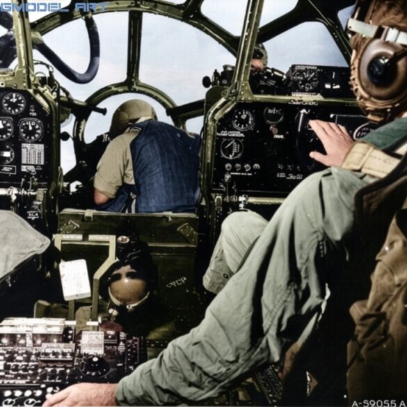 Boeing B-29 Superfortress WWII Pacific bomber on Tinian airfield
