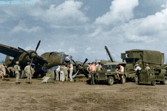 P-61 Black Widow: History, Variants, Combat Units & Modeling Guide Crashed "Jap Batty" P-61A 42-5528 of the 6th Night Fighter Squadron